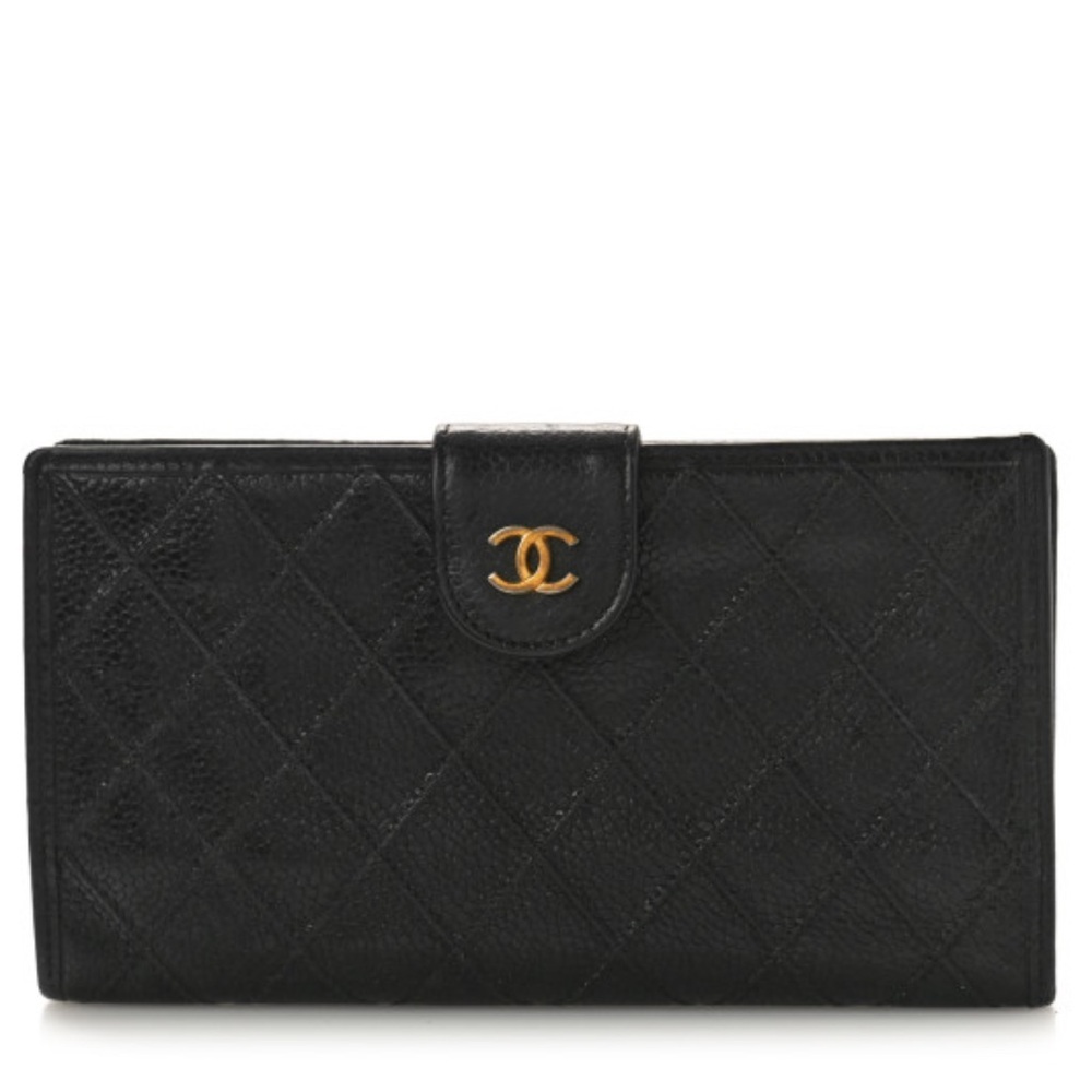 Chanel Caviar Stitch Black French Wallet - Vintage - AS IS CoA Included!